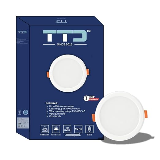 TTD 8 watt Round LED Panel Light (Pack of 1), 1 Year Warranty, 4 Inch Cut-Out, 4 Years Life* Call 8826686001 for Bulk Offers (Cool White Color)