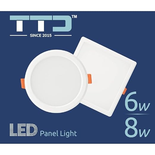 TTD 8 watt Round LED Panel Light (Pack of 1), 1 Year Warranty, 4 Inch Cut-Out, 4 Years Life* Call 8826686001 for Bulk Offers (Cool White Color)