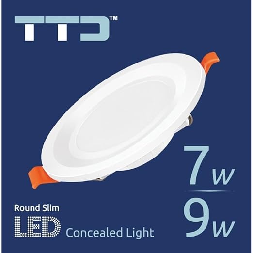 TTD 9 watt LED Concealed Down LED Light 4 inch Cut-Out (Pack of 10), 1 Year Warranty, BIS/LM-80 Certified, Call 8826686001 for Bulk Offers (Cool White Color)