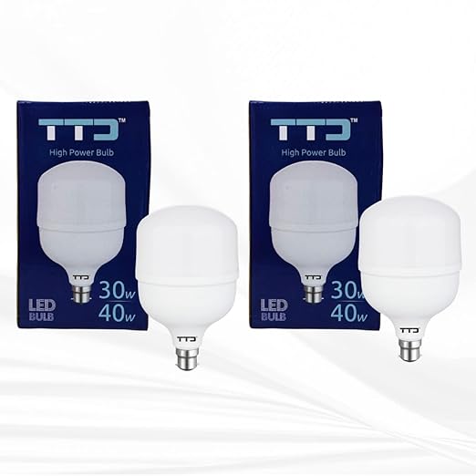 TTD 30 watt LED Bulb (pack of 2), 1 Year Warranty, BIS/LM-80 Certified, Call 8826686001 for Warranty, Suitable for Home, Restaurants, Offices and Hotels