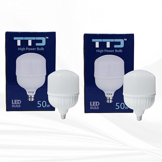 TTD 50 watt LED Bulb (pack of 2), 3-4 years of life*, 1 Year Warranty, BIS/LM-80 Certified, Call 8826686001 for Warranty, Suitable for Home, Restaurants, Offices and Hotels