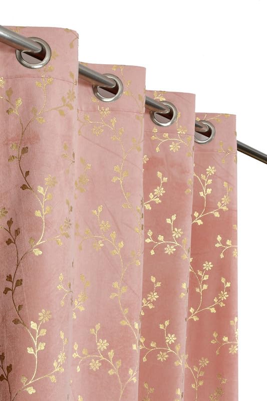 SPACES DRAPE STORY Ombre Design Heavy Satin Opaque Curtains With Blackout Lining-Set Of 2|95 To 98% Light Blocking|7Ft Premium Door Curtain|Beige&Coffee