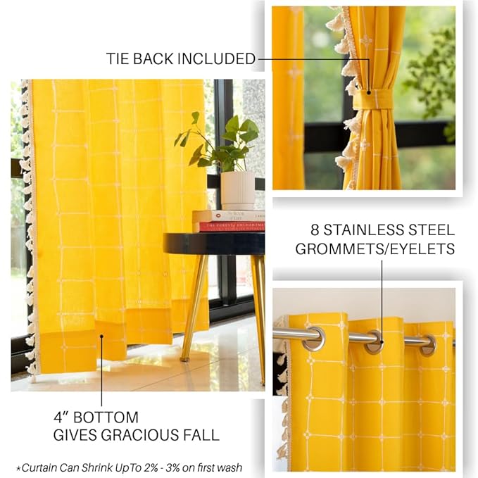 Homefab India Royal Silky Grommet Door Curtain - 7 feet, Coffee - 2 Piece