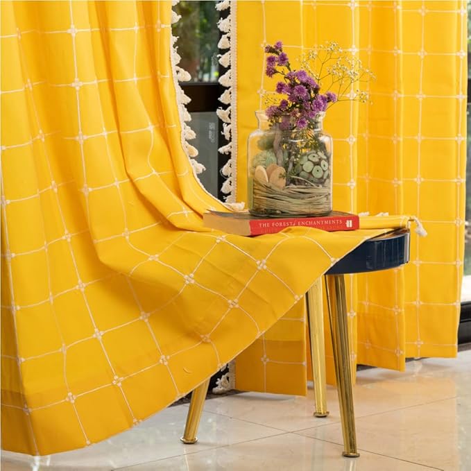Homefab India Royal Silky Grommet Door Curtain - 7 feet, Coffee - 2 Piece