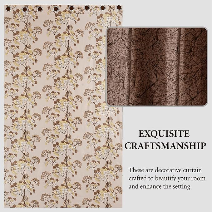 Homefab India Pack of 2 Royal Silky Cream Door Curtains with Stainless Steel Eyelets - 7 feet