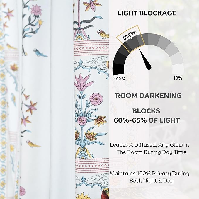 Linenweaves Cotton Curtains for Window Set of 2, Linen Textured Window Curtains for Home Decor, Hangs Elegantly with Back Loops (4.5ft x 8 ft, Pink)