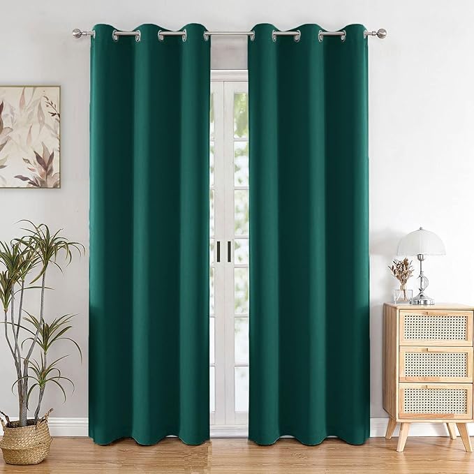 THE LINEN COMPANY Cotton Linen Sheer Solid Door Curtain With Steel Eyelet Rings- 4.5 X 7 Feet (Set Of 2 -Avocado Green)