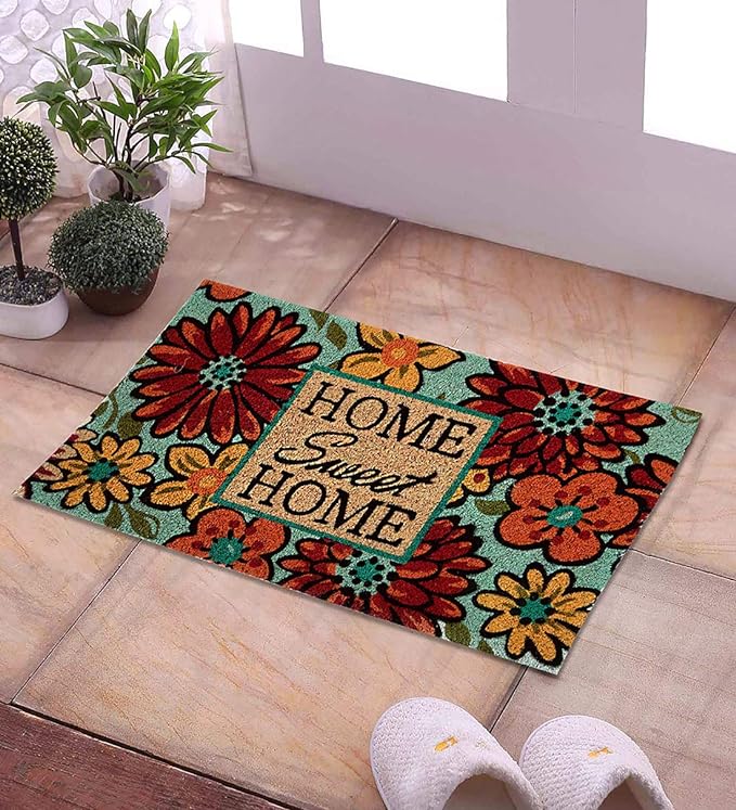 Onlymat Natural Coco Coir Black & Brown Tree Printed Anti-Slip With Pvc Back Rectangular Doormat For Indoor, Outdoor, Patio, Home And Office, Weatherproof, Large And Thick (120 X 40Cm)