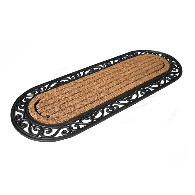 SWHF Natural Coir Printed Double Doormat Long-Lasting, Anti-Slip, Heavy Duty Thick Entryway Rug with PVC Backing for Indoor & Covered Door Entrances 120 x 40 cm (SWPF0044)