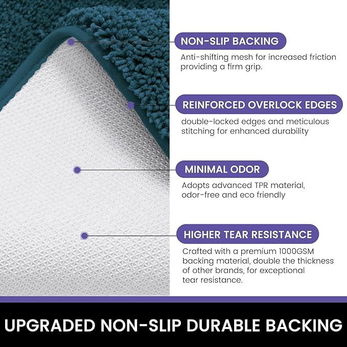 SKIVE India Microfiber Solid Anti-Skid Water Absorbent Washable Doormat (Grey, 2'' x 6'')
