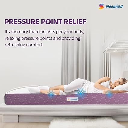 Sleepwell Ortho Mattress | High Density Resitec (HR) Foam | Medium Firm | Memory Foam | Breathable Fabric | Queen Size Mattress | 72X60X6 | 10 Yrs Warranty