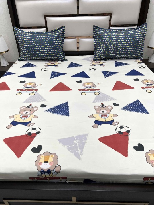 ACKROSS bedsheet, Fusion Collection, Ultra-Soft Microfiber Bedsheet  Durable, Wrinkle & Stain Resistant, 229x274 cm (Cream)