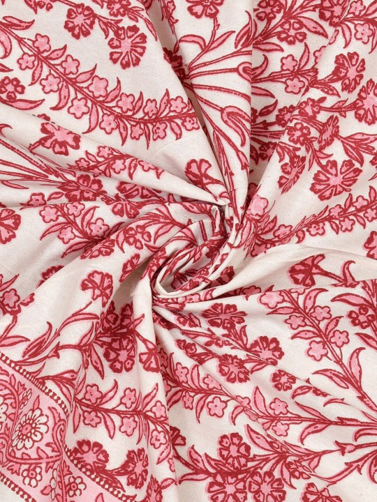 Homefab India 160 TC Stripe Glace Cotton Double BedSheet with 2 Pillow Covers - (90x90 inches) - Dark Pink